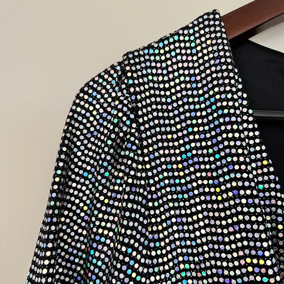 Lovedrobe Luxe Plus mirror disc wrap midi
dress in multi sequin ASOS size 16 - Picture 7 of 11